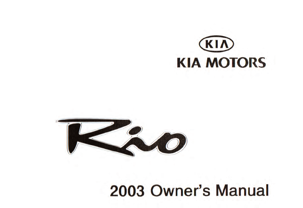 Kia 2003 Rio Owners Manual En