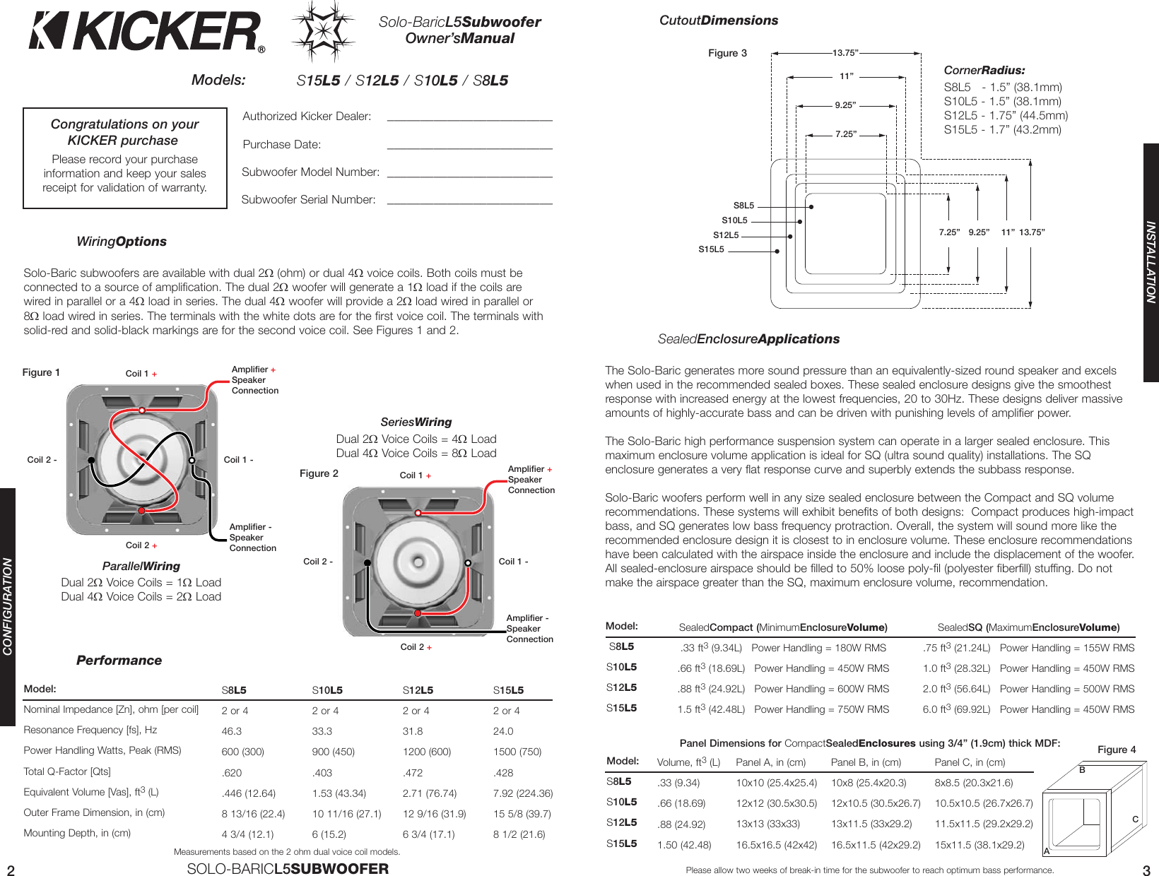 Page 2 of 4 - Kicker Kicker-2006-Solo-Baric-L5-Subwoofer-Owners-Manual- 2006 L5 Sub 4in1 B01.qxp Kicker-2006-solo-baric-l5-subwoofer-owners-manual