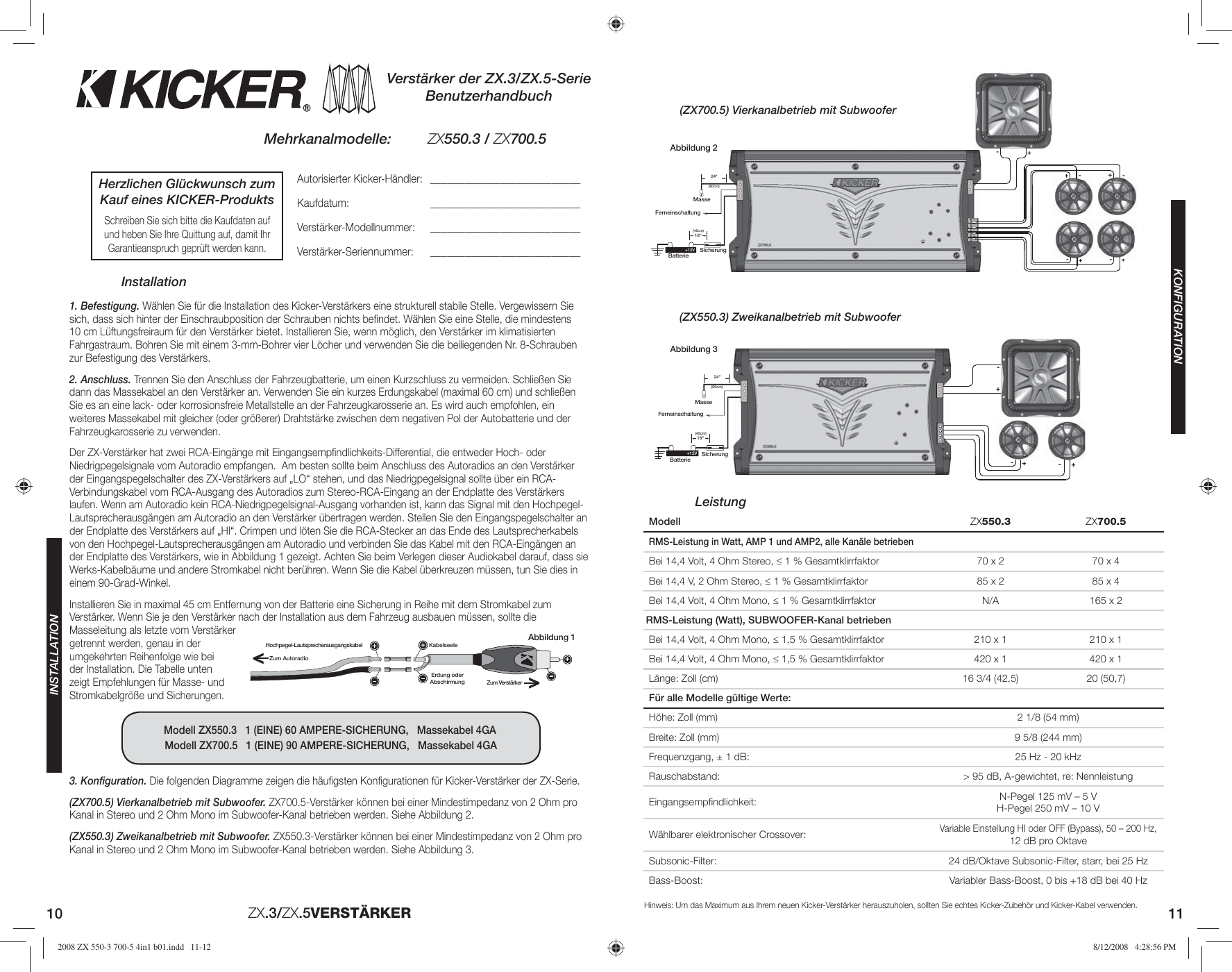 Page 6 of 10 - Kicker Kicker-2008-Zx-550-3-And-700-5-Owners-Manual- 2008 ZX 550-3 700-5 4in1 B01  Kicker-2008-zx-550-3-and-700-5-owners-manual