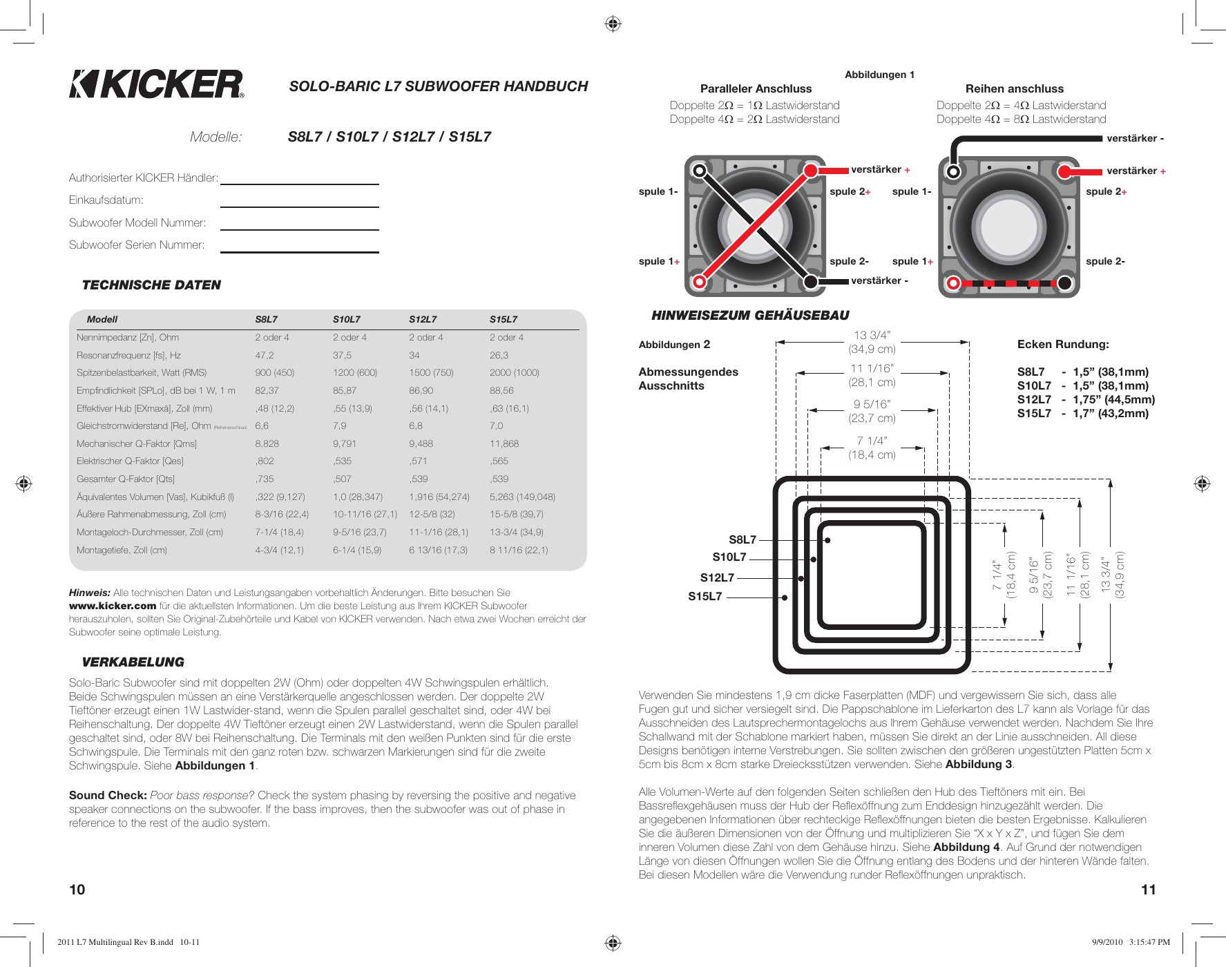 Page 6 of 11 - Kicker Kicker-2011-Solo-Baric-L7-Owners-Manual- 2011 L7 Multilingual Rev B  Kicker-2011-solo-baric-l7-owners-manual