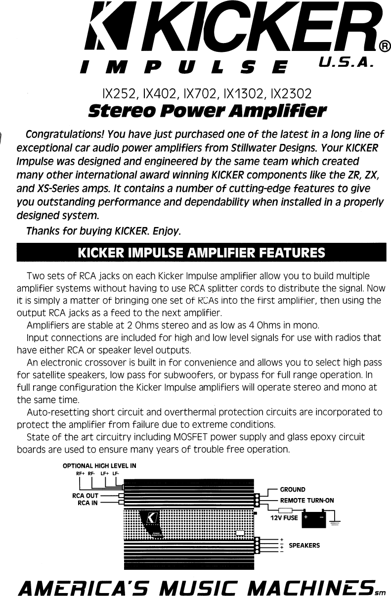 Page 1 of 8 - Kicker Kicker-Impulse-Ix252-402-702-1302-2302-Owners-Manual-  Kicker-impulse-ix252-402-702-1302-2302-owners-manual