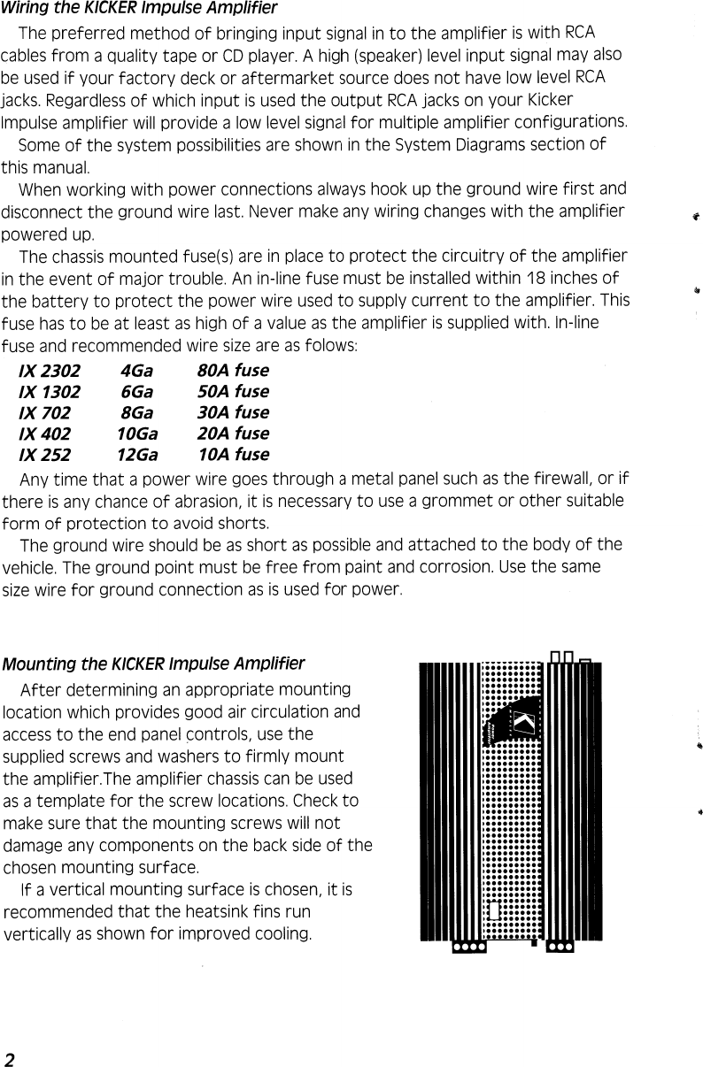 Page 2 of 8 - Kicker Kicker-Impulse-Ix252-402-702-1302-2302-Owners-Manual-  Kicker-impulse-ix252-402-702-1302-2302-owners-manual