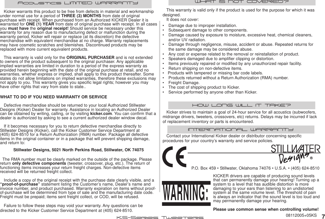 Page 7 of 8 - Kicker Kicker-Ks13-Users-Manual-  Kicker-ks13-users-manual
