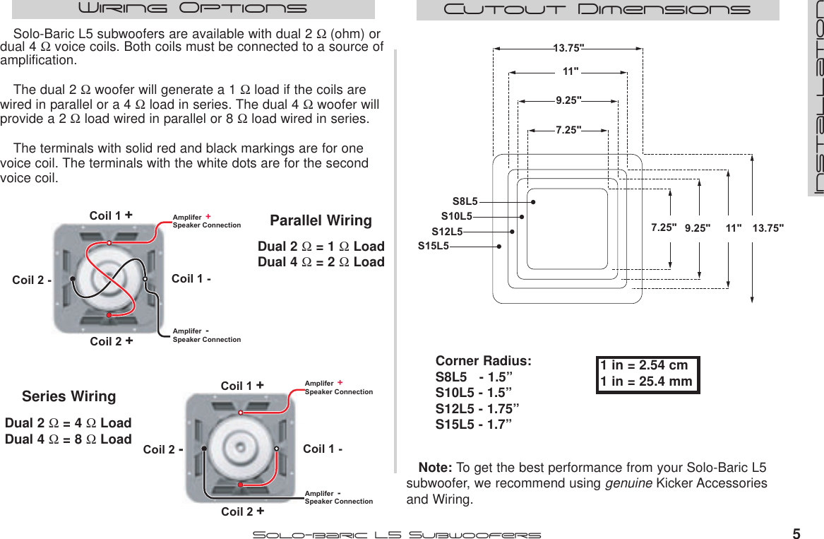 Page 5 of 12 - Kicker Kicker-L5-Users-Manual-  Kicker-l5-users-manual