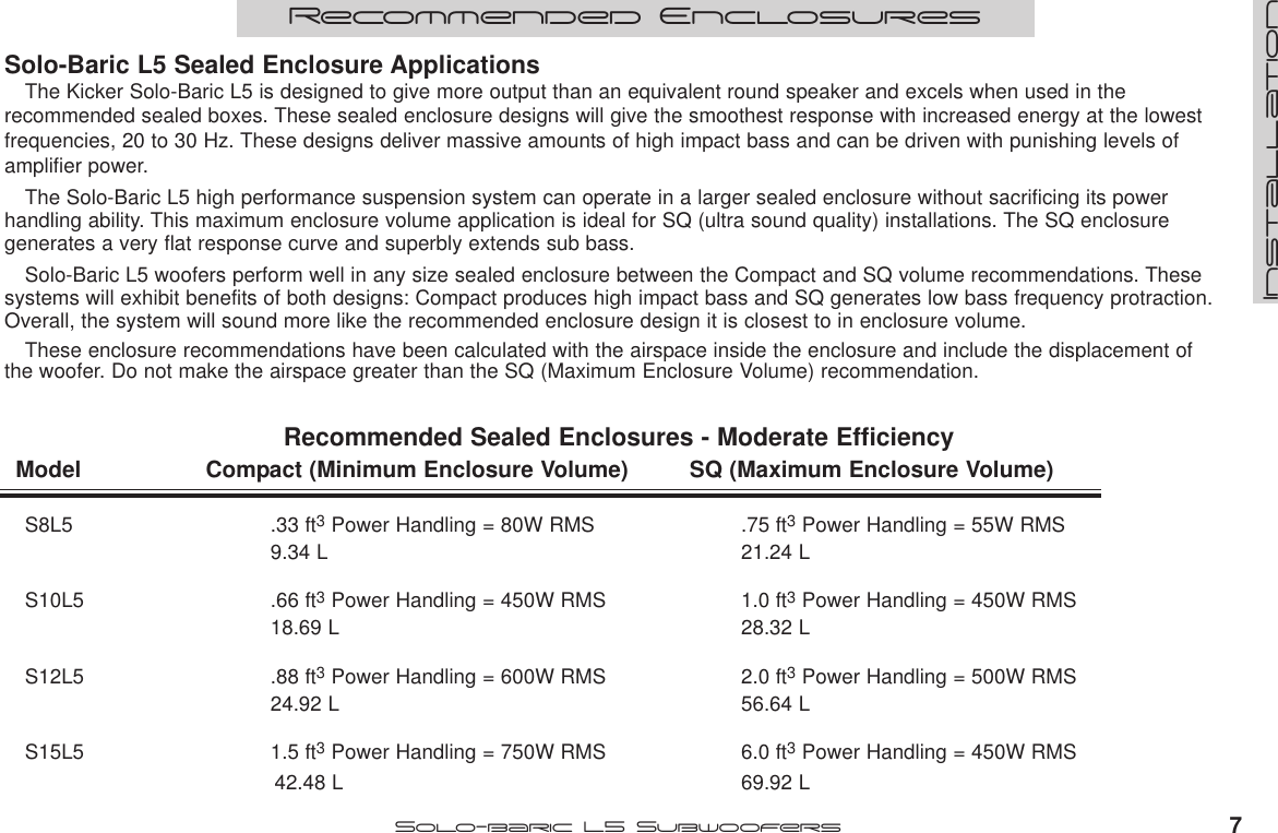 Page 7 of 12 - Kicker Kicker-L5-Users-Manual-  Kicker-l5-users-manual