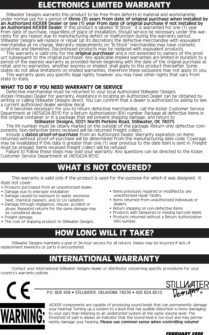 Page 12 of 12 - Kicker Kicker-Zx460-Users-Manual- ZX460 Amps Rdrs  Kicker-zx460-users-manual