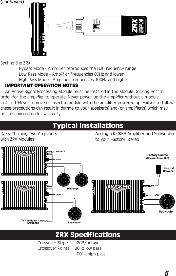 Page 5 of 12 - Kicker Kicker-Zx460-Users-Manual- ZX460 Amps Rdrs  Kicker-zx460-users-manual