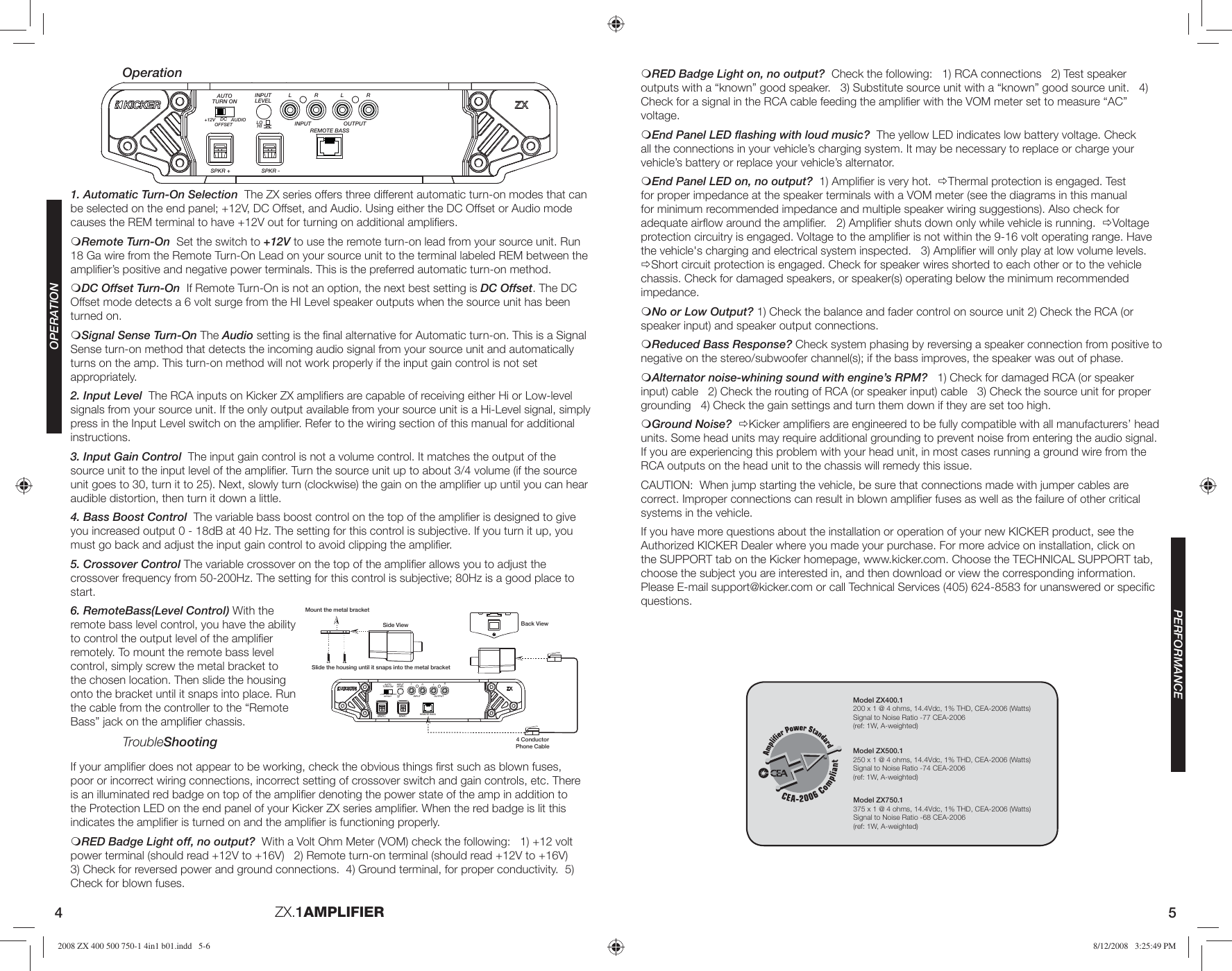 Page 3 of 10 - Kicker Kicker-Zx-Series-Zx500-1-Users-Manual- 2008 ZX 400 500 750-1 4in1 B01  Kicker-zx-series-zx500-1-users-manual