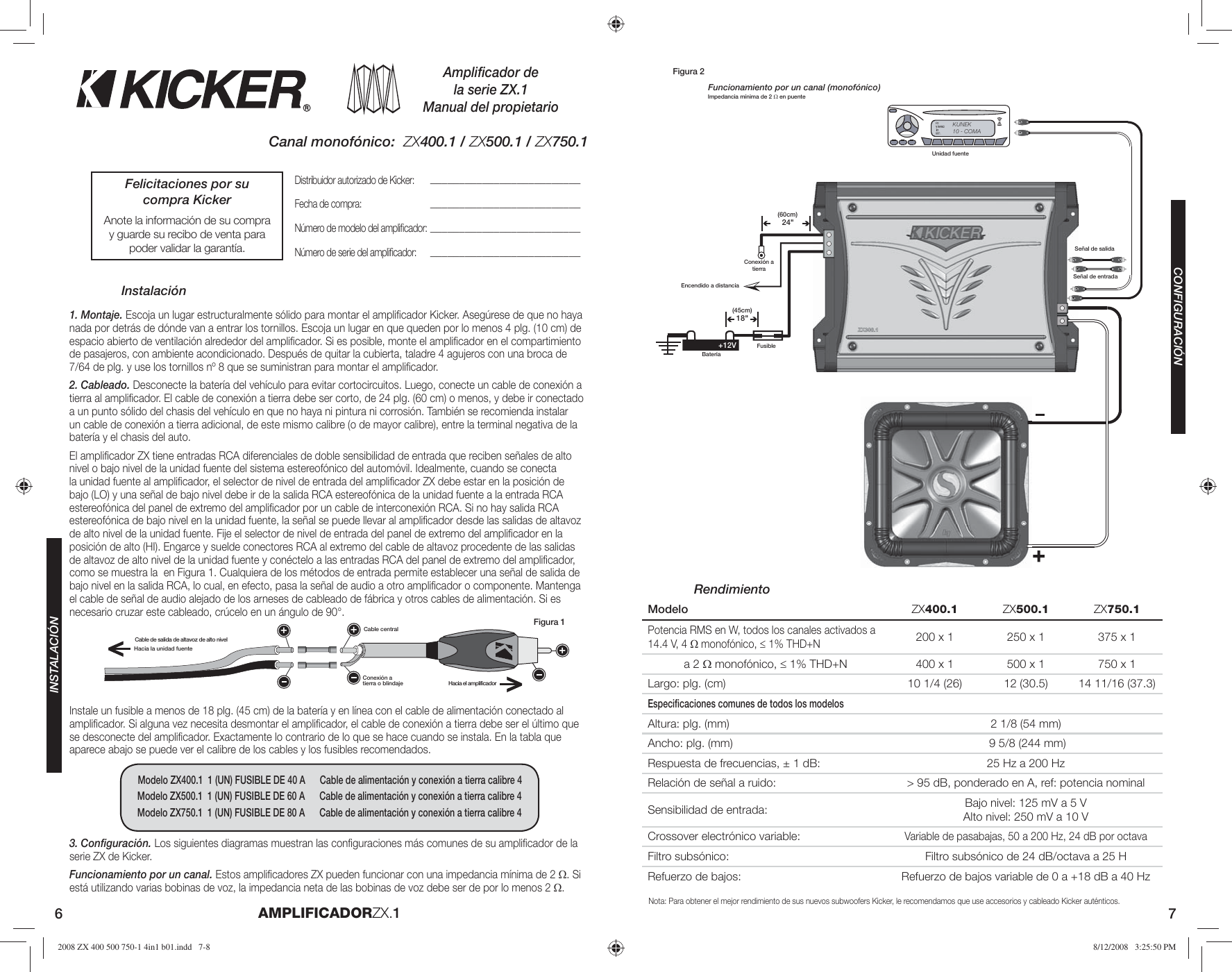 Page 4 of 10 - Kicker Kicker-Zx-Series-Zx500-1-Users-Manual- 2008 ZX 400 500 750-1 4in1 B01  Kicker-zx-series-zx500-1-users-manual