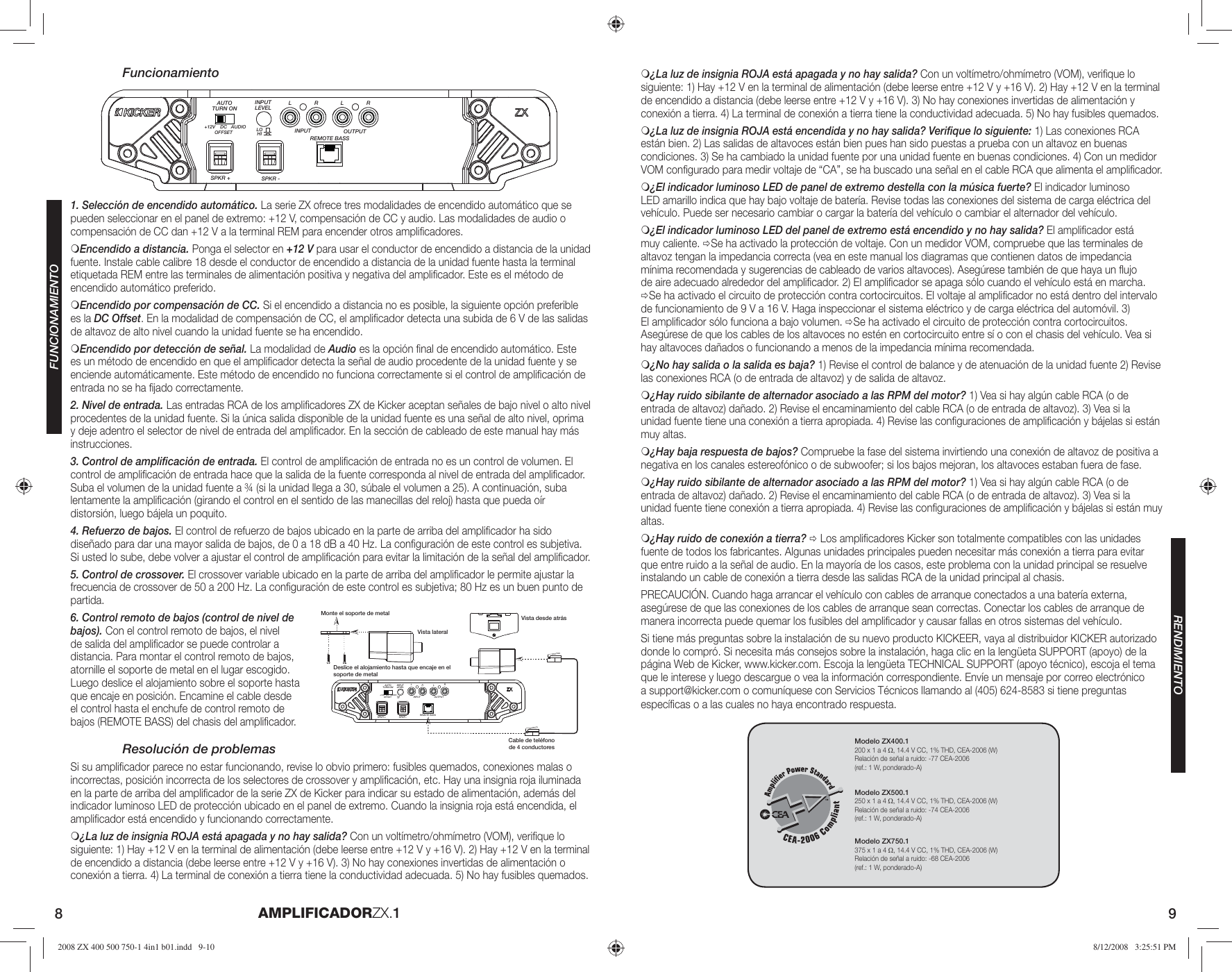 Page 5 of 10 - Kicker Kicker-Zx-Series-Zx500-1-Users-Manual- 2008 ZX 400 500 750-1 4in1 B01  Kicker-zx-series-zx500-1-users-manual