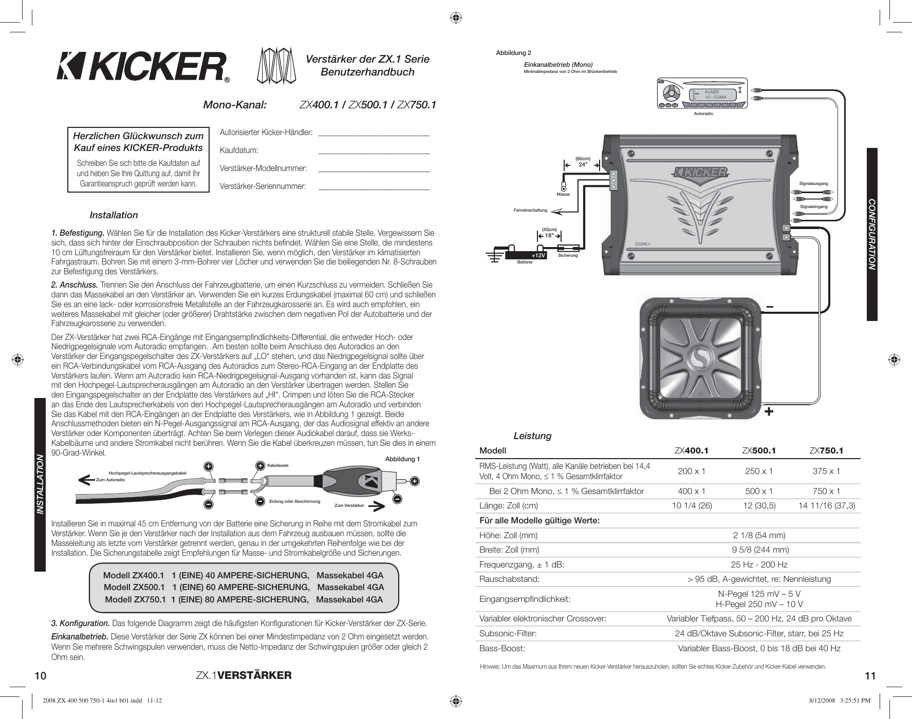 Page 6 of 10 - Kicker Kicker-Zx-Series-Zx500-1-Users-Manual- 2008 ZX 400 500 750-1 4in1 B01  Kicker-zx-series-zx500-1-users-manual