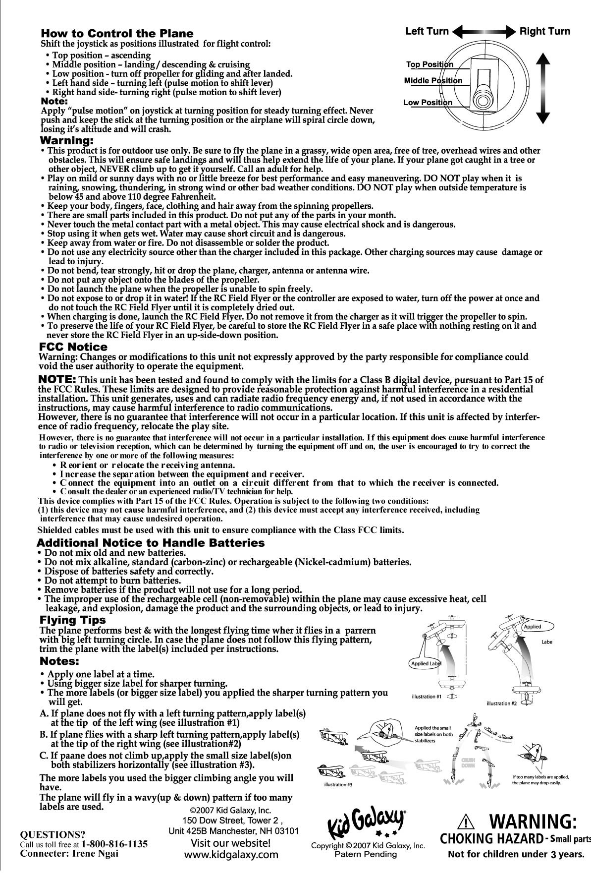 RC FIELD FLYER User Manual