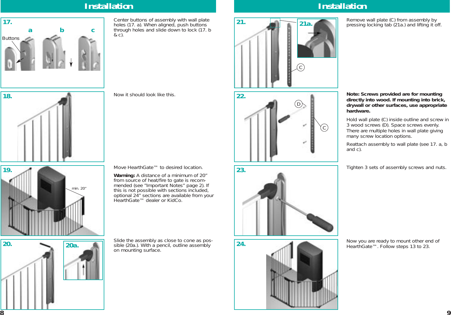 Page 5 of 6 - Kidco Kidco-Hearthgate-G70-Users-Manual- 3001-101d_HearthGate  Kidco-hearthgate-g70-users-manual