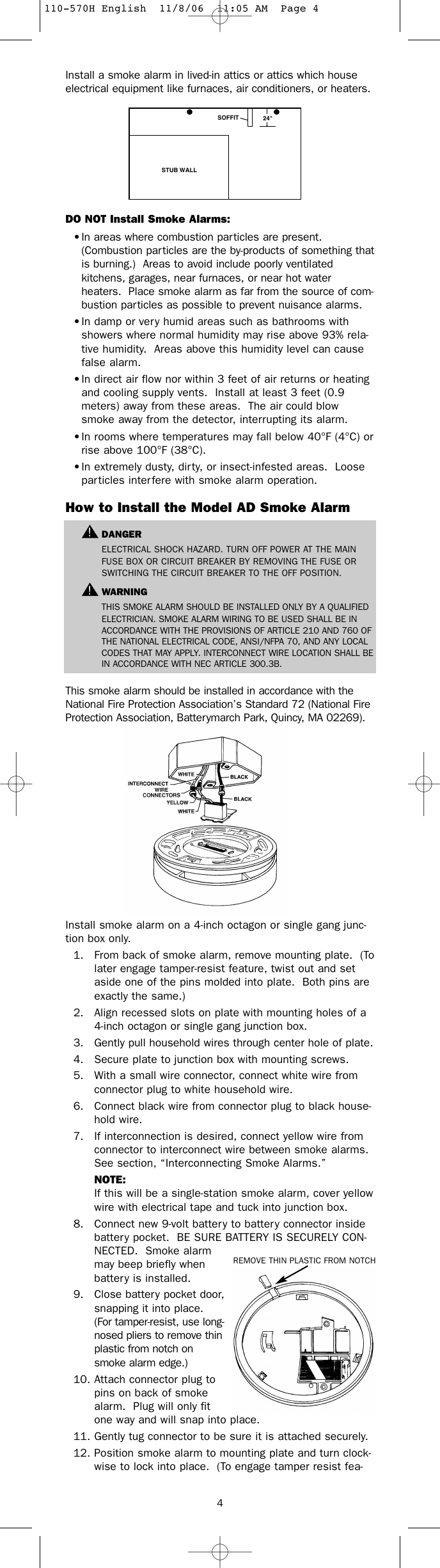 Page 4 of 8 - Kidde Kidde-Code-One-G-Ad-1012-1018-English-110570H-Owner-S-Manual 110-570H English