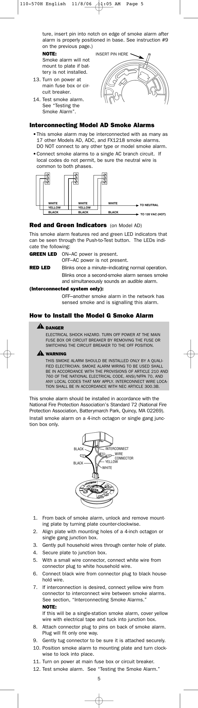 Page 5 of 8 - Kidde Kidde-Code-One-G-Ad-1012-1018-English-110570H-Owner-S-Manual 110-570H English