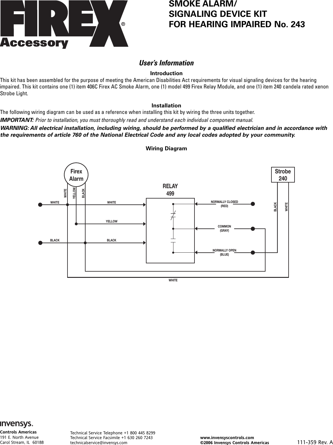 Kidde Firex 243 English French 111359 Owner S Manual 111 359