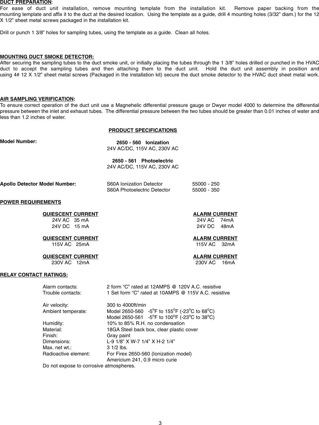 Page 3 of 6 - Kidde Kidde-Firex-2650-560-2650-561-English-Ma2650-Owner-S-Manual MA2650~8