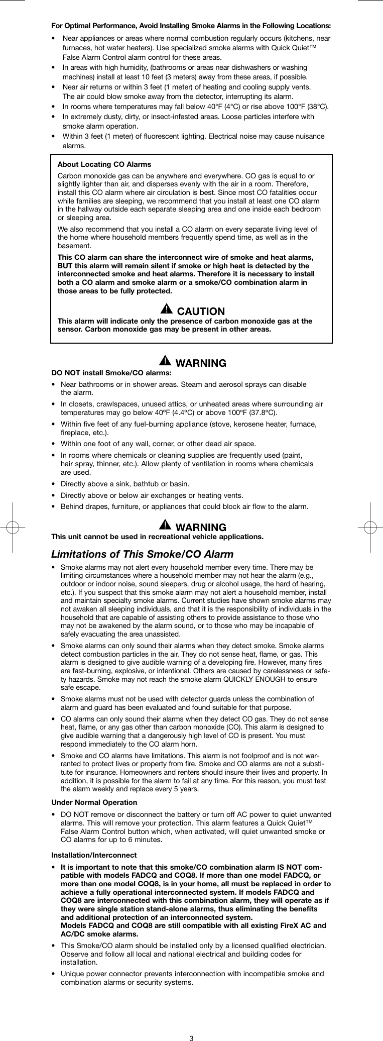 Page 3 of 10 - Kidde Kidde-Firex-Fadcm-Fadcm-B-Gcm-12000-12200-12400-E-Owner-S-Manual 110-1124D English