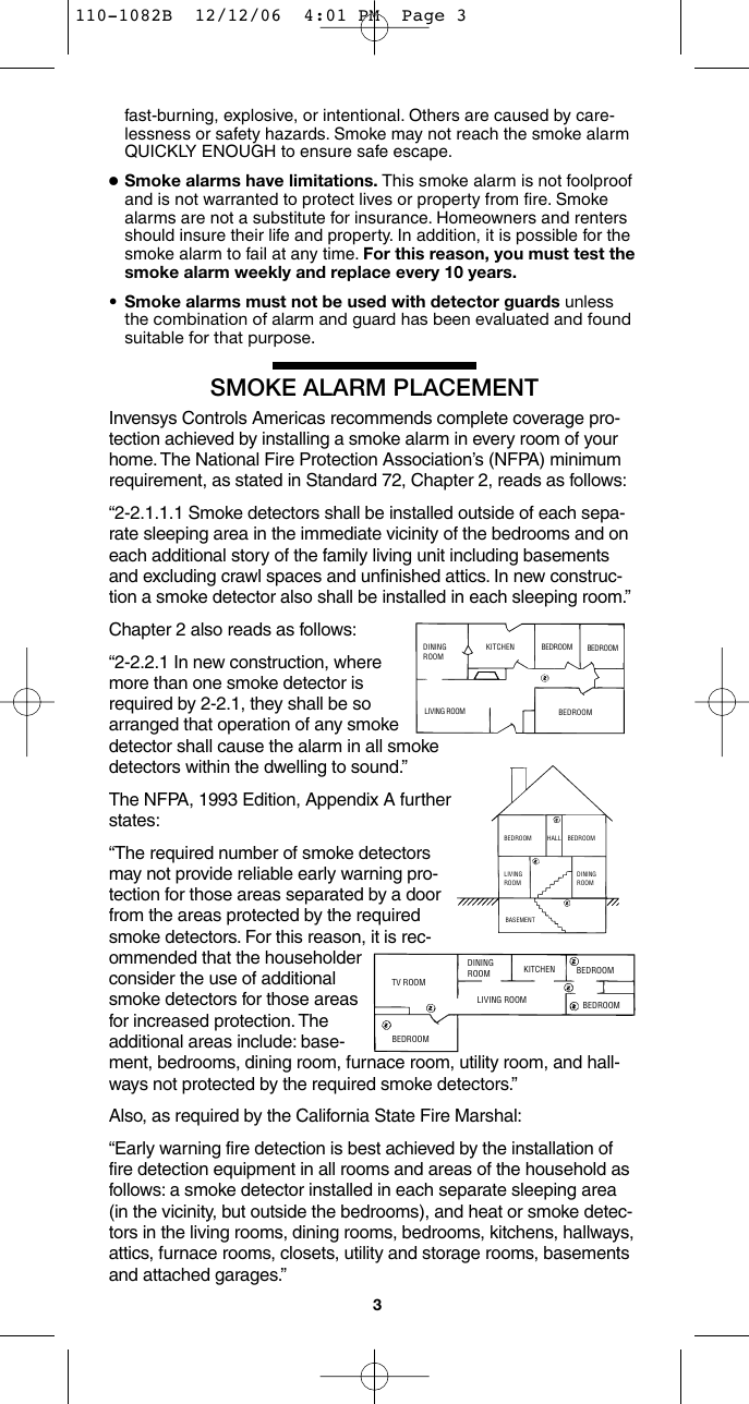 Page 3 of 12 - Kidde Kidde-I4618-Users-Manual- 110-1082B  Kidde-i4618-users-manual