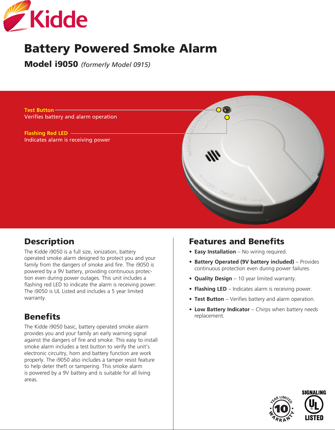 Page 1 of 2 - Kidde Kidde-I9050-Brochure- Kidde-i9050-brochure
