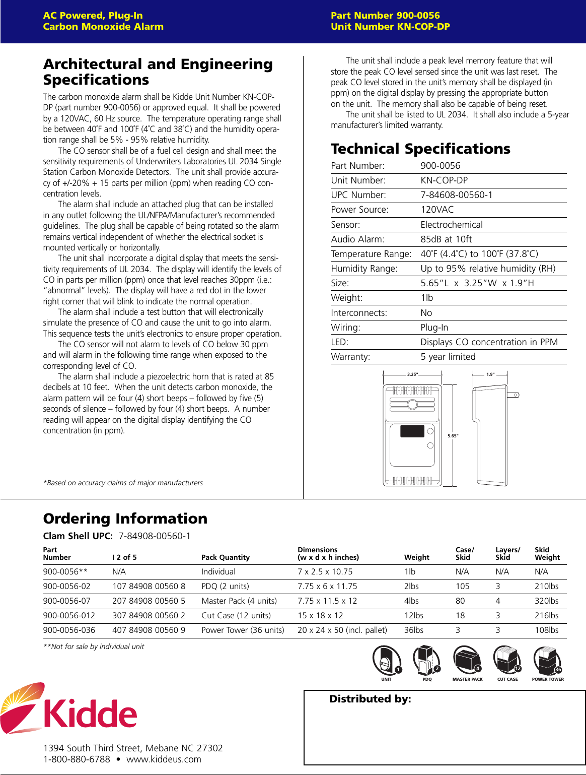 Page 2 of 2 - Kidde Kidde-Kn-Cop-Dp-Users-Manual- 900-0056 Sheet  Kidde-kn-cop-dp-users-manual