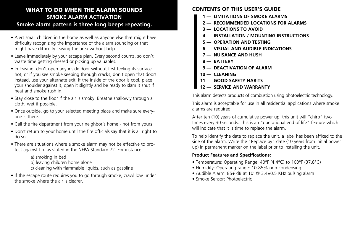 Page 2 of 9 - Kidde Kidde-P3010B-Users-Manual-  Kidde-p3010b-users-manual