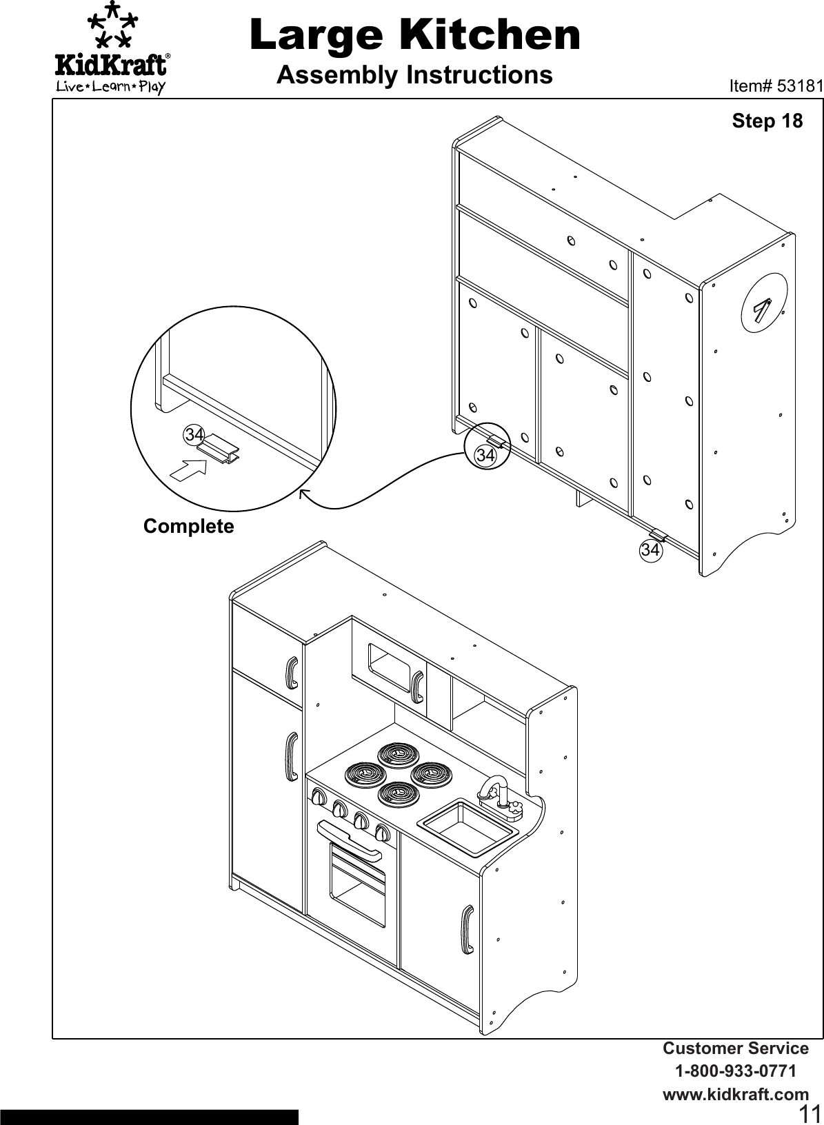 Page 11 of 12 - Kidkraft Kidkraft-Large-Pastel-Kitchen-53181-Assembly-Manual-822435 ManualsLib - Makes It Easy To Find Manuals Online! User Manual
