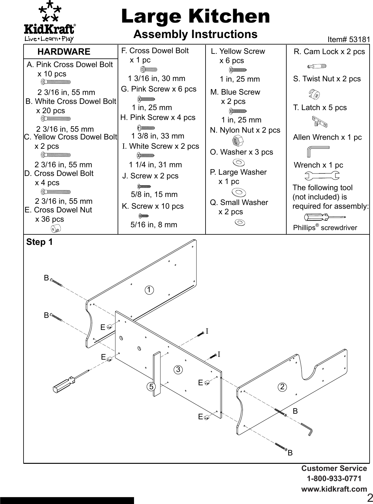 kidkraft large pastel kitchen assembly instructions