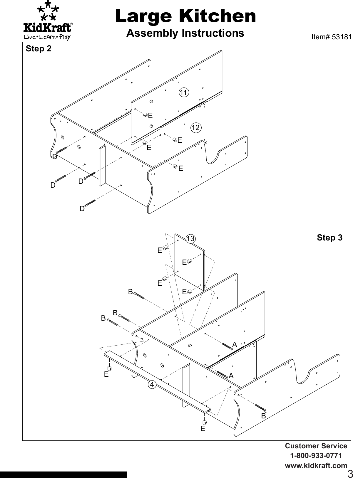 Page 3 of 12 - Kidkraft Kidkraft-Large-Pastel-Kitchen-53181-Assembly-Manual-822435 ManualsLib - Makes It Easy To Find Manuals Online! User Manual