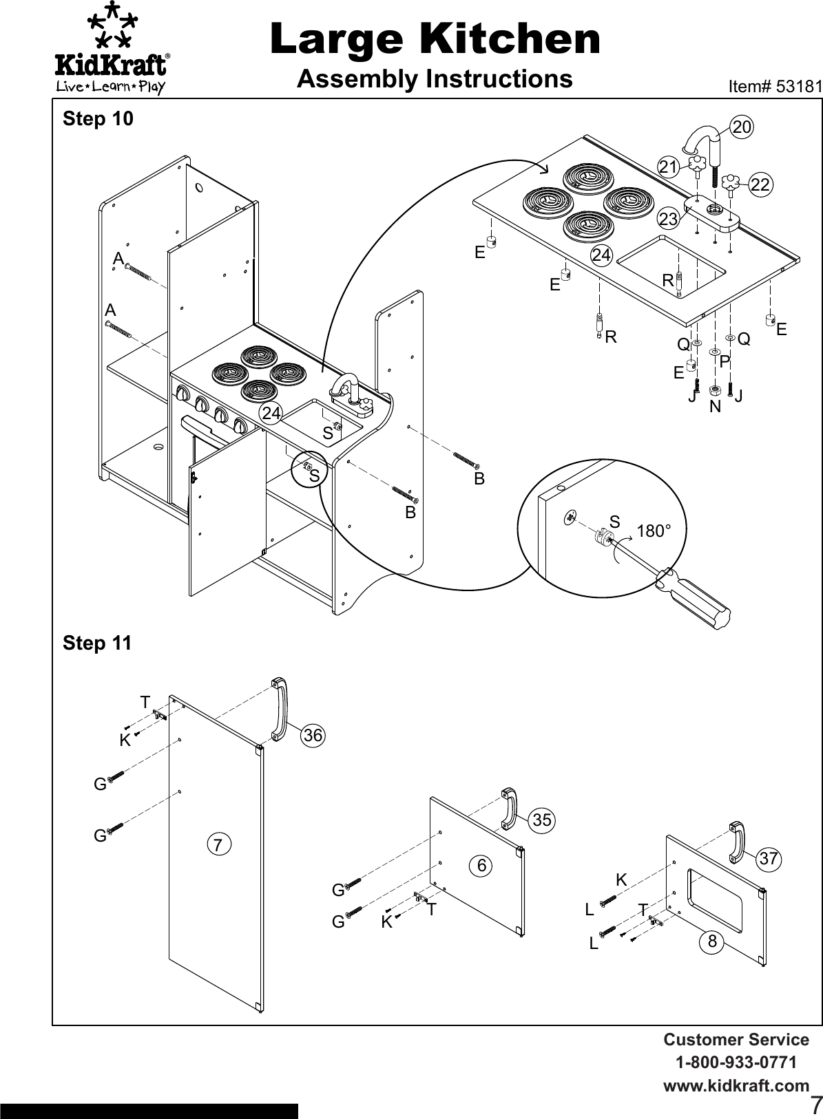Page 7 of 12 - Kidkraft Kidkraft-Large-Pastel-Kitchen-53181-Assembly-Manual-822435 ManualsLib - Makes It Easy To Find Manuals Online! User Manual