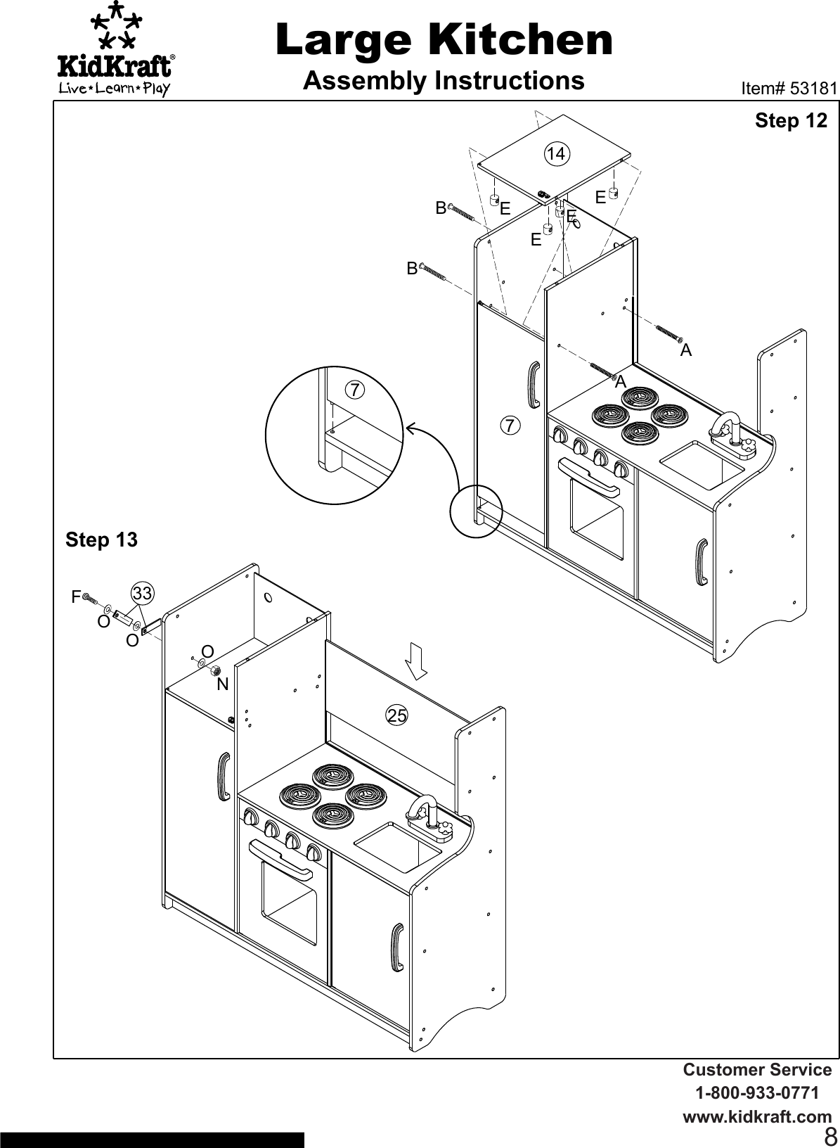 Page 8 of 12 - Kidkraft Kidkraft-Large-Pastel-Kitchen-53181-Assembly-Manual-822435 ManualsLib - Makes It Easy To Find Manuals Online! User Manual