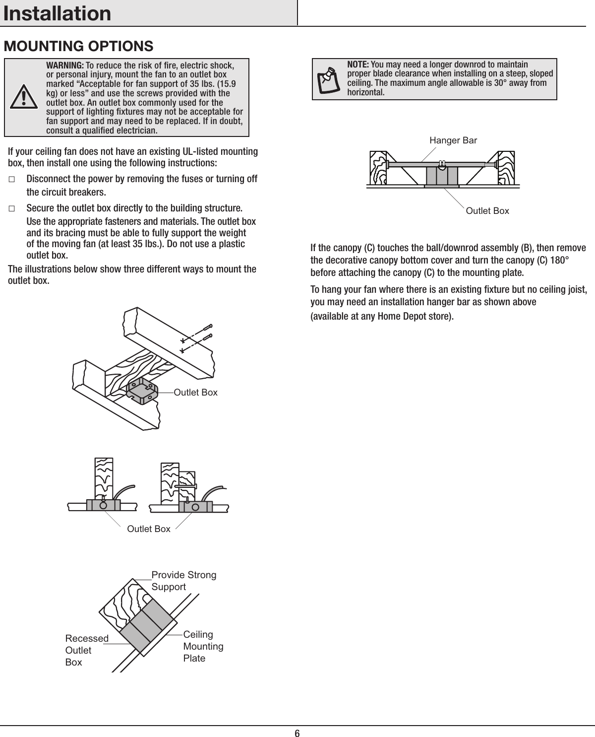 Page 6 of King of Fans 52VENDD-1 52 inch Vendome User Manual 