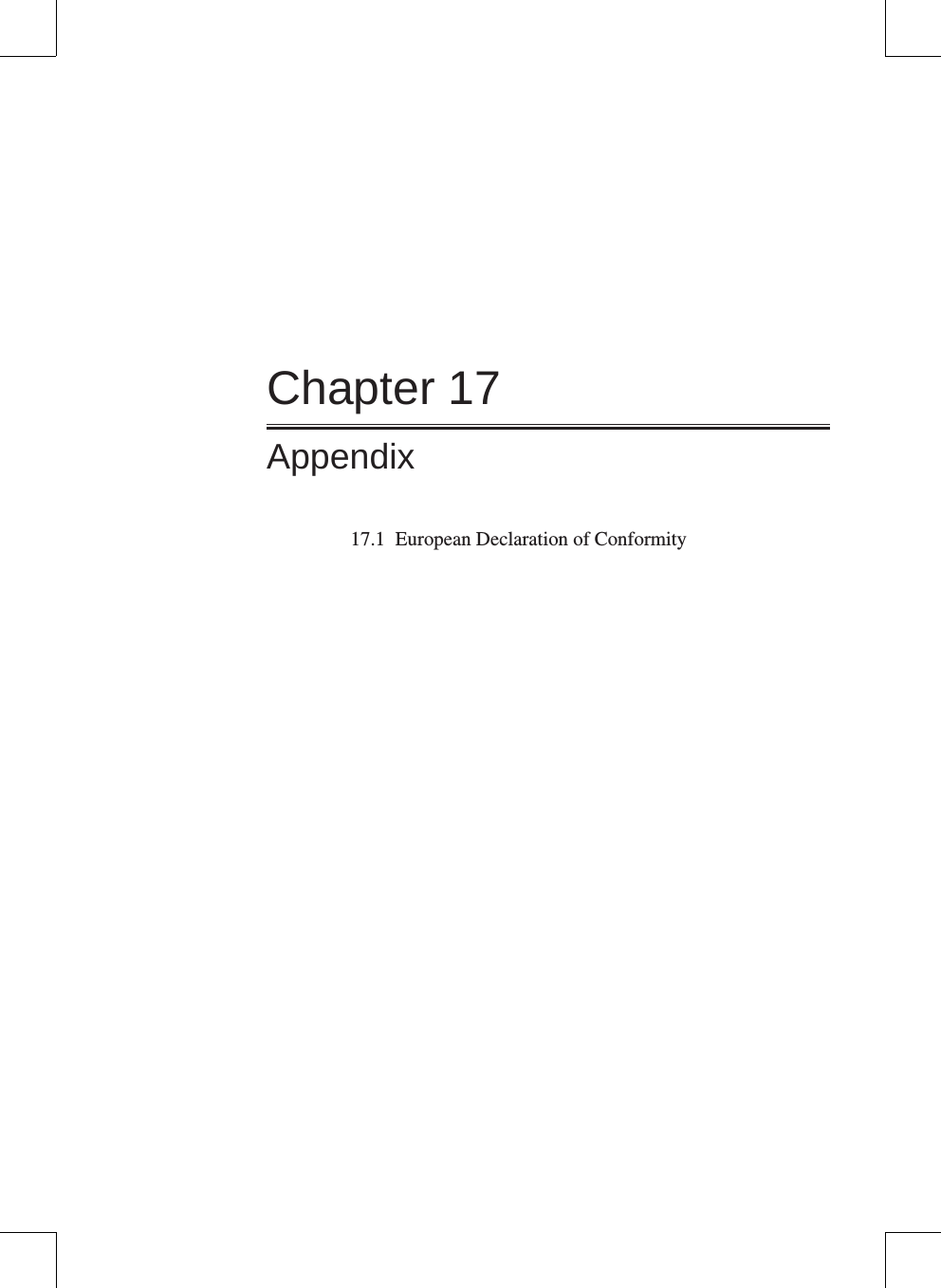 Chapter 17Appendix17.1  European Declaration of Conformity