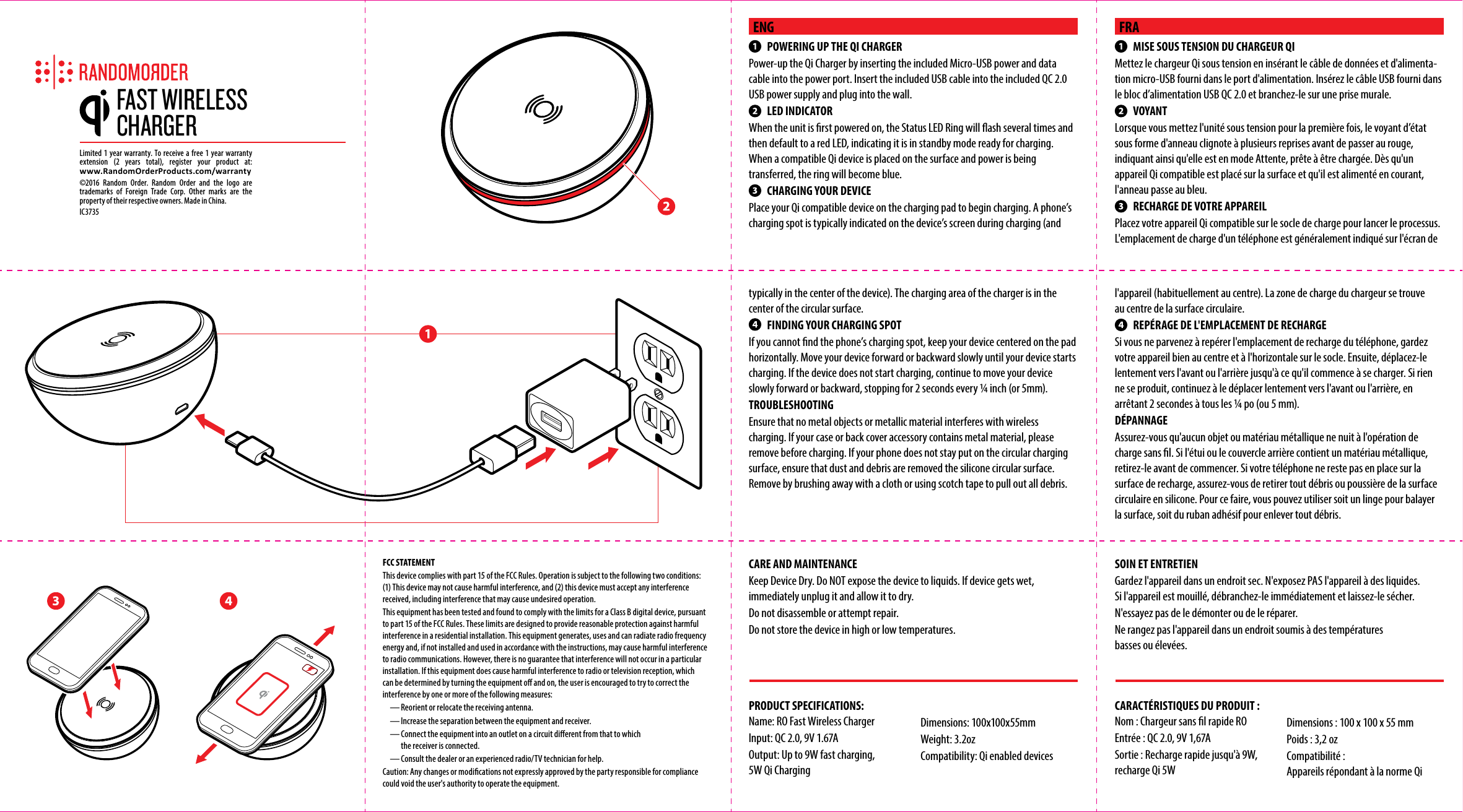Kintec Digital KQIU02 Wireless Charging User Manual IC3735 RO Fast
