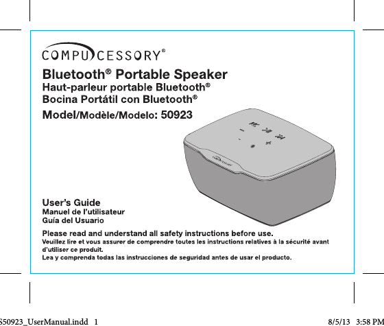 CCS50923_UserManual.indd   1 8/5/13   3:58 PM