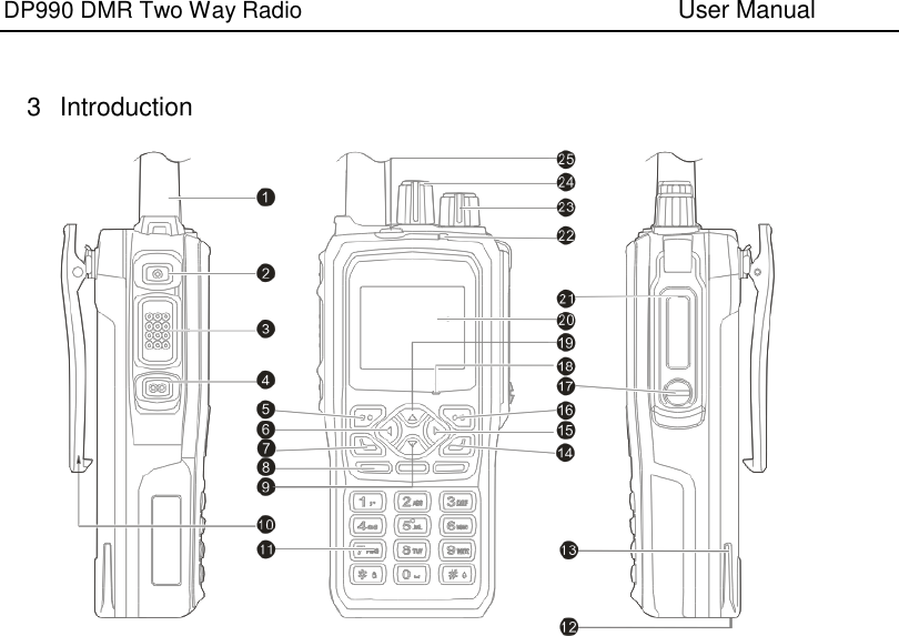 DP990 DMR Two Way Radio                               User Manual     3  Introduction     