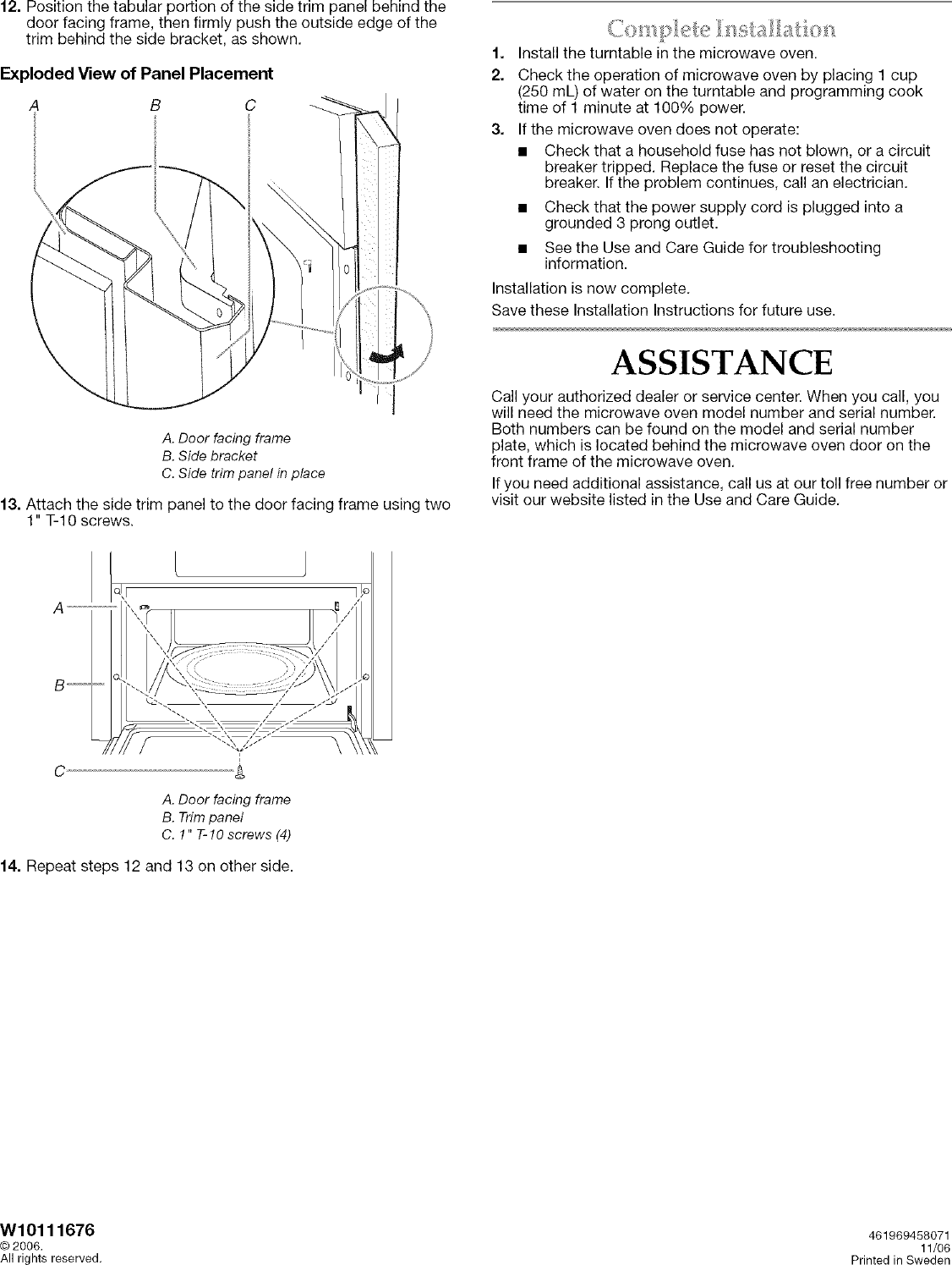 Page 8 of 8 - Kitchenaid KBMS1454BSS0 User Manual  MICROWAVE - Manuals And Guides L0703057