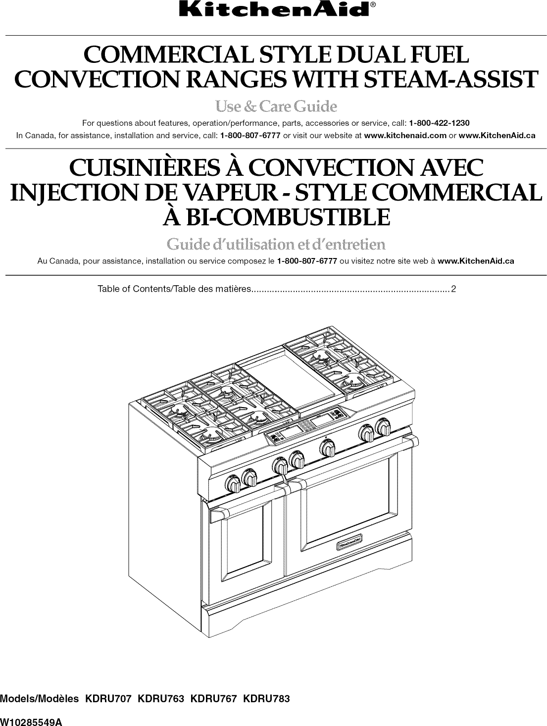 Kitchenaid KDRU707VSS01 1103712L User Manual RANGE Manuals And Guides