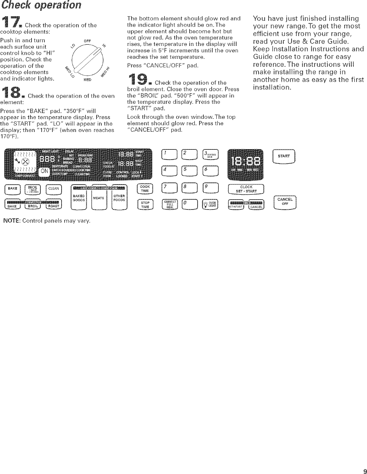 Page 9 of 12 - Kitchenaid KESC308LSS0 User Manual  -IN RANGE - ELECTRIC Manuals And Guides L0503056