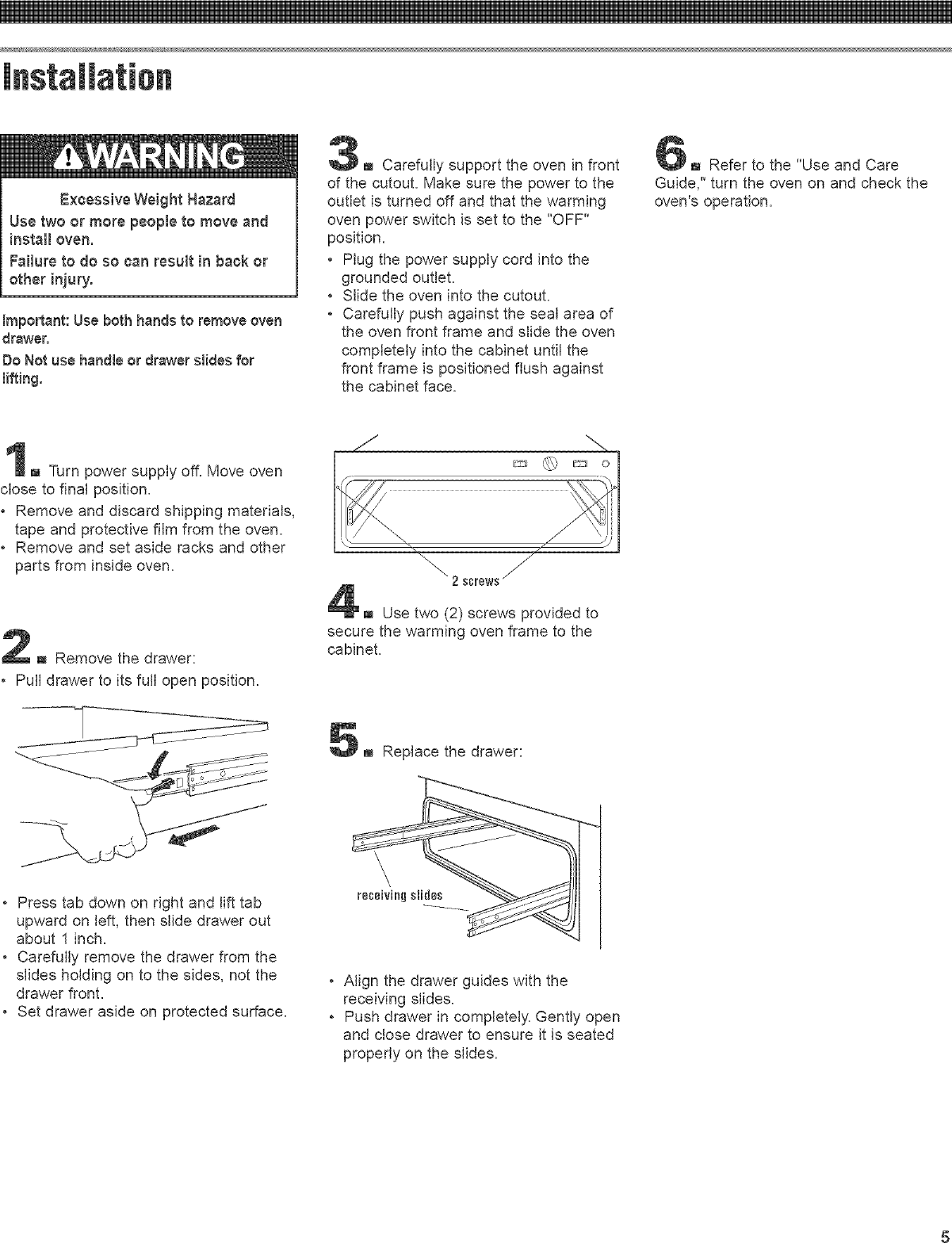 Kitchenaid KEWD105HBL05 User Manual WARMING DRAWER Manuals And Guides