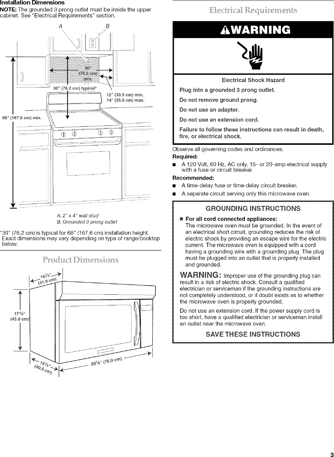 Page 3 of 12 - Kitchenaid KHMS1850SSS0 User Manual  MICROWAVE HOOD COMBO - Manuals And Guides L0705146