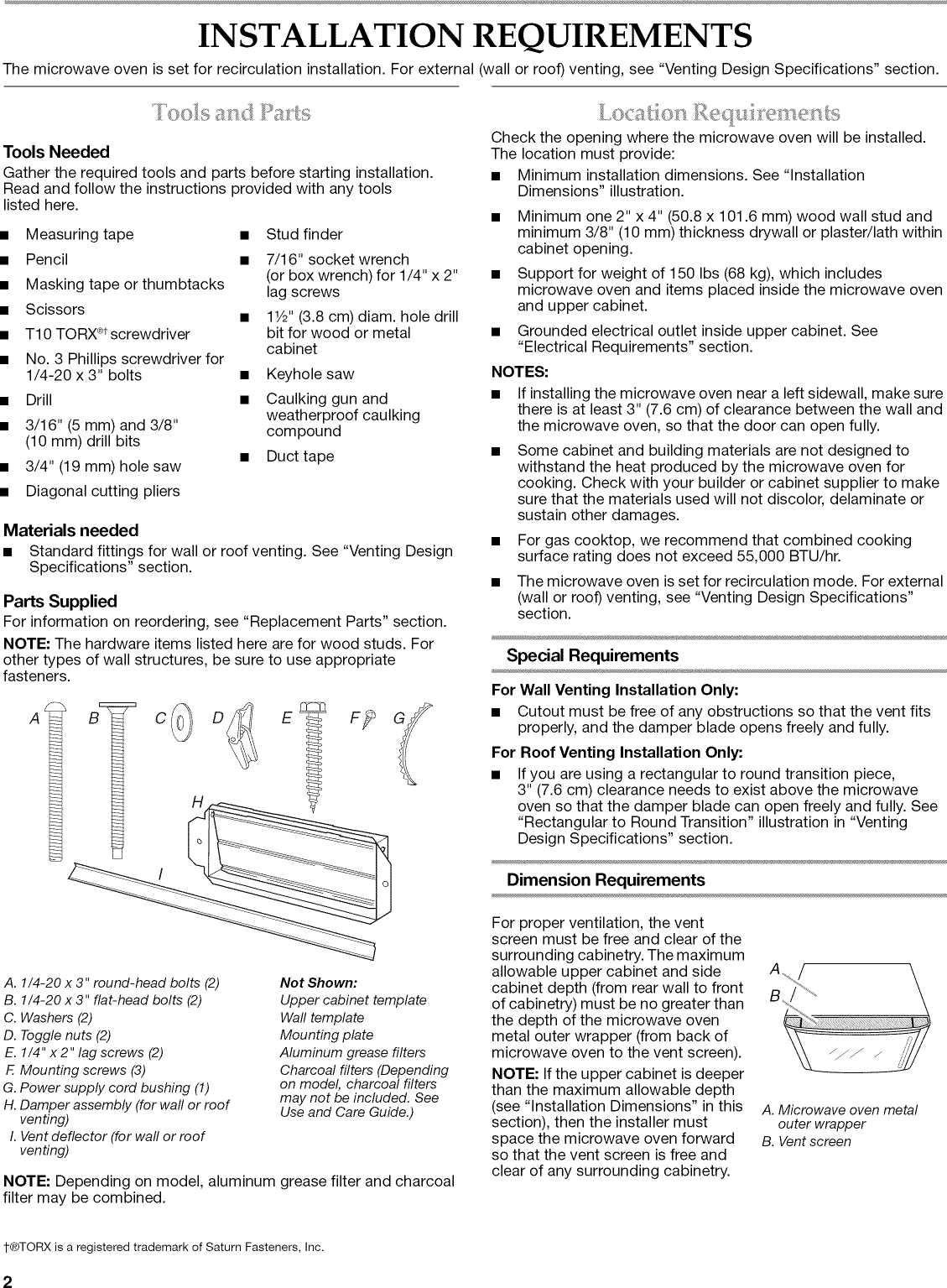 Page 2 of 12 - Kitchenaid KHMS2056SSS4 User Manual  MICROWAVE HOOD COMBO 2.0 CUBIC FEET - Manuals And Guides 1301158L