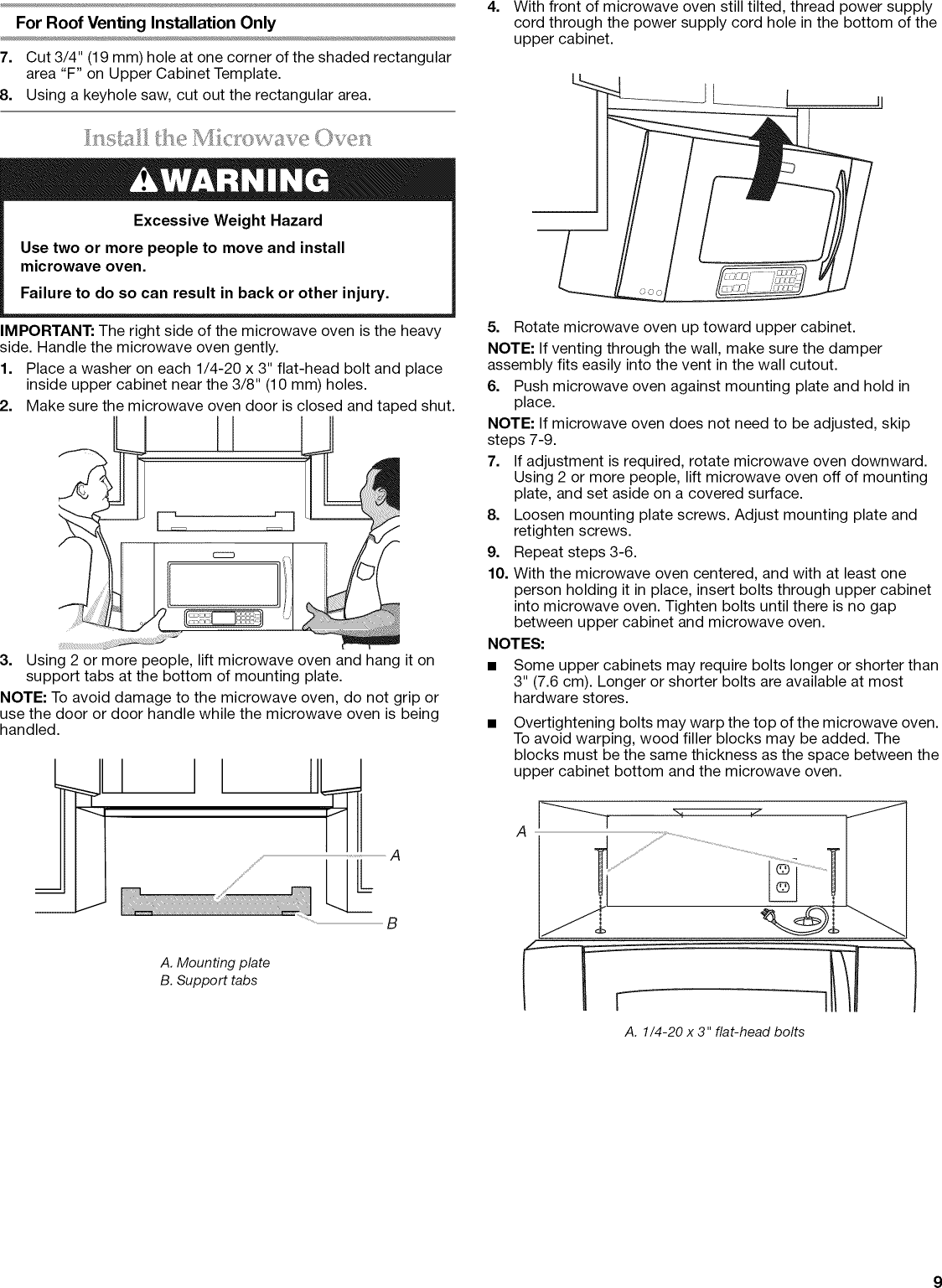 Page 9 of 12 - Kitchenaid KHMS2056SSS4 User Manual  MICROWAVE HOOD COMBO 2.0 CUBIC FEET - Manuals And Guides 1301158L