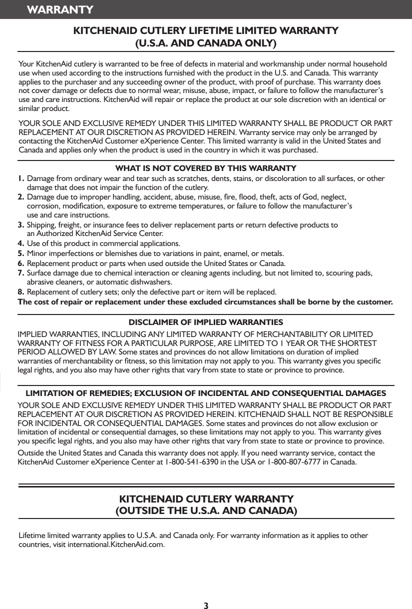 Page 3 of 5 - Kitchenaid KKFMA01AC0 User Manual  ELECTRIC KNIFE - Manuals And Guides 1709200L