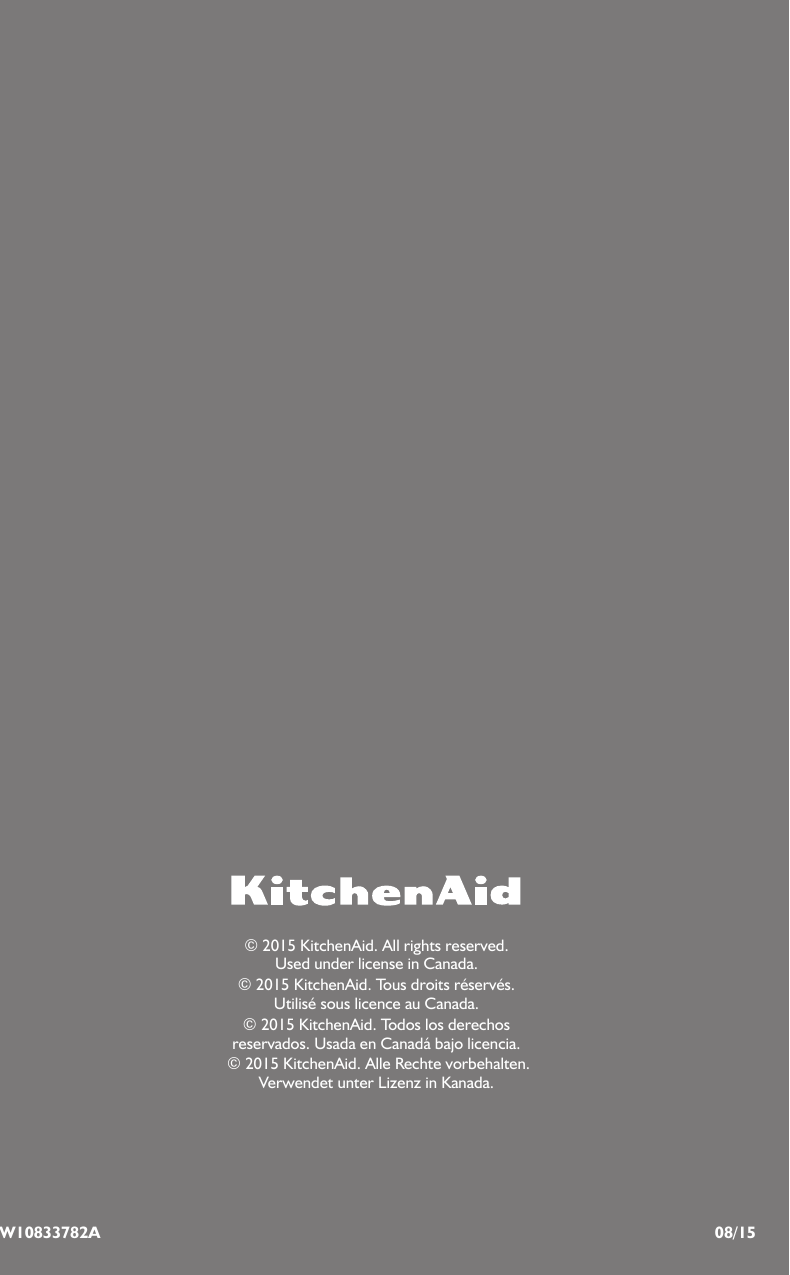 Page 5 of 5 - Kitchenaid KKFMA01AC0 User Manual  ELECTRIC KNIFE - Manuals And Guides 1709200L