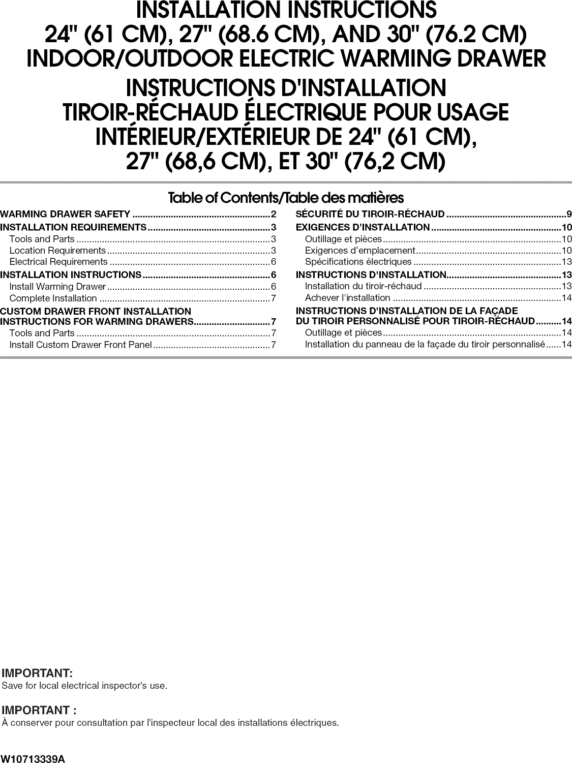 Kitchenaid KOWT100ESS00 User Manual WARMING DRAWER Manuals And Guides