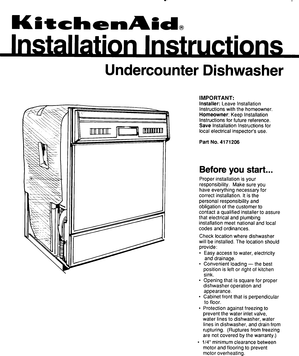 Page 1 of 8 - Kitchenaid KUDI220T5 User Manual  DISHWASHER - Manuals And Guides L0907467