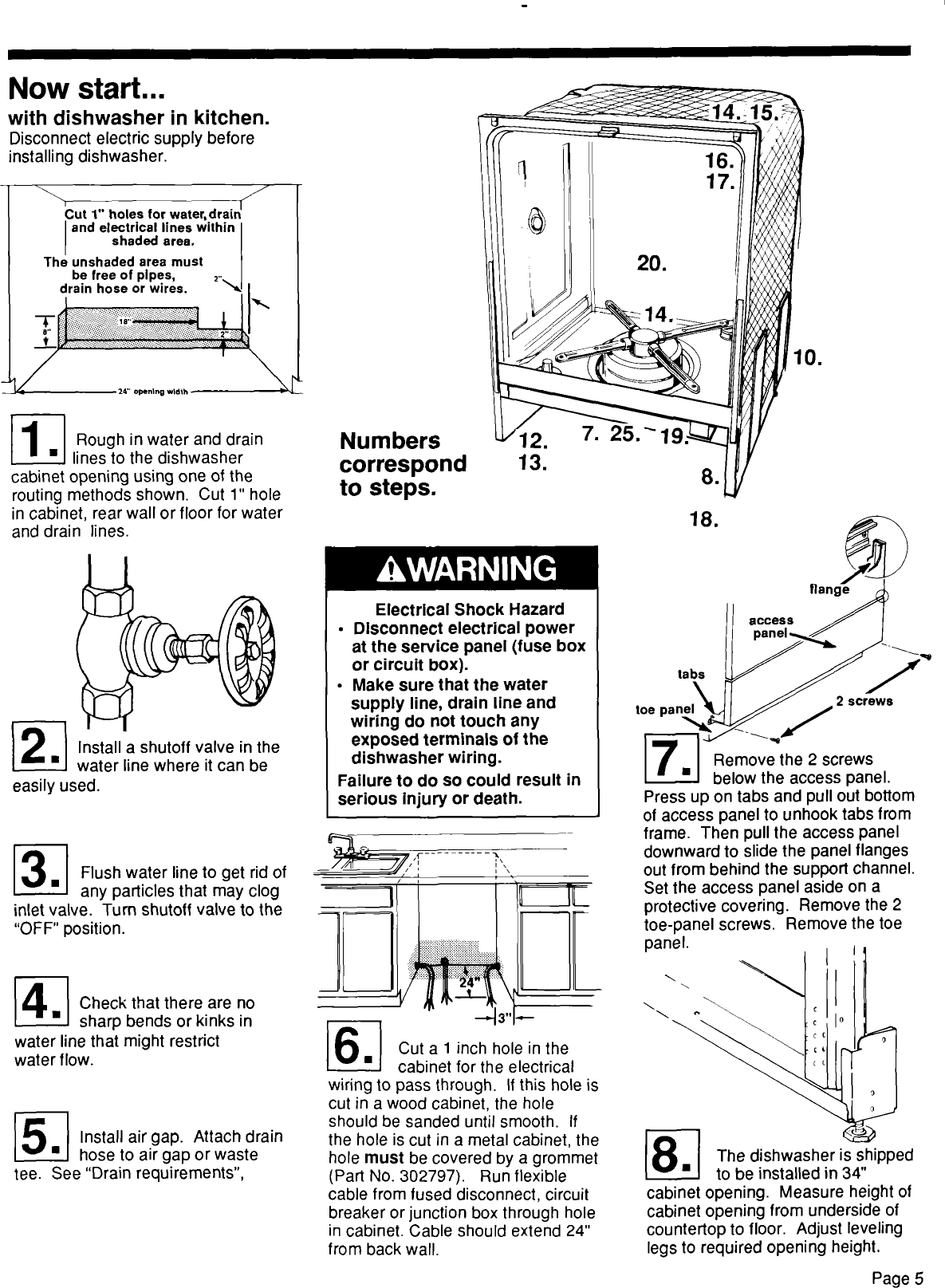 Page 5 of 8 - Kitchenaid KUDI220T5 User Manual  DISHWASHER - Manuals And Guides L0907467