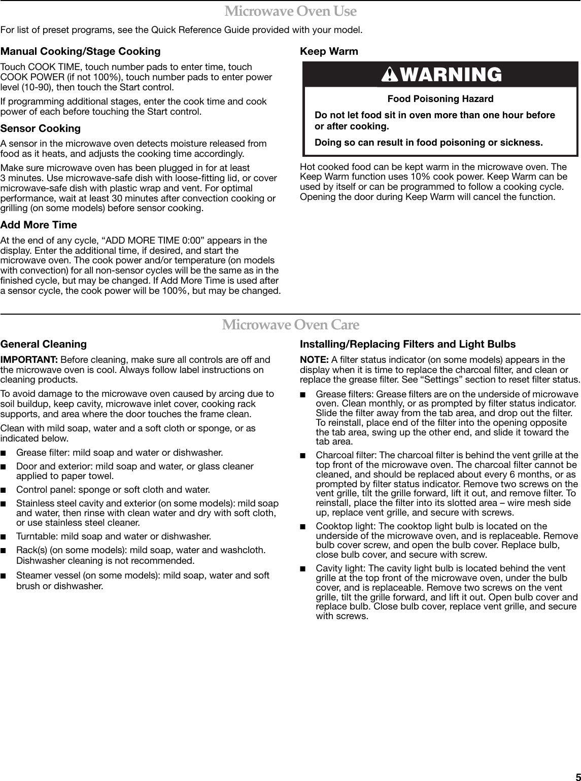 Page 5 of 8 - Kitchenaid Khms2040Bss-Use-And-Care W10272104A
