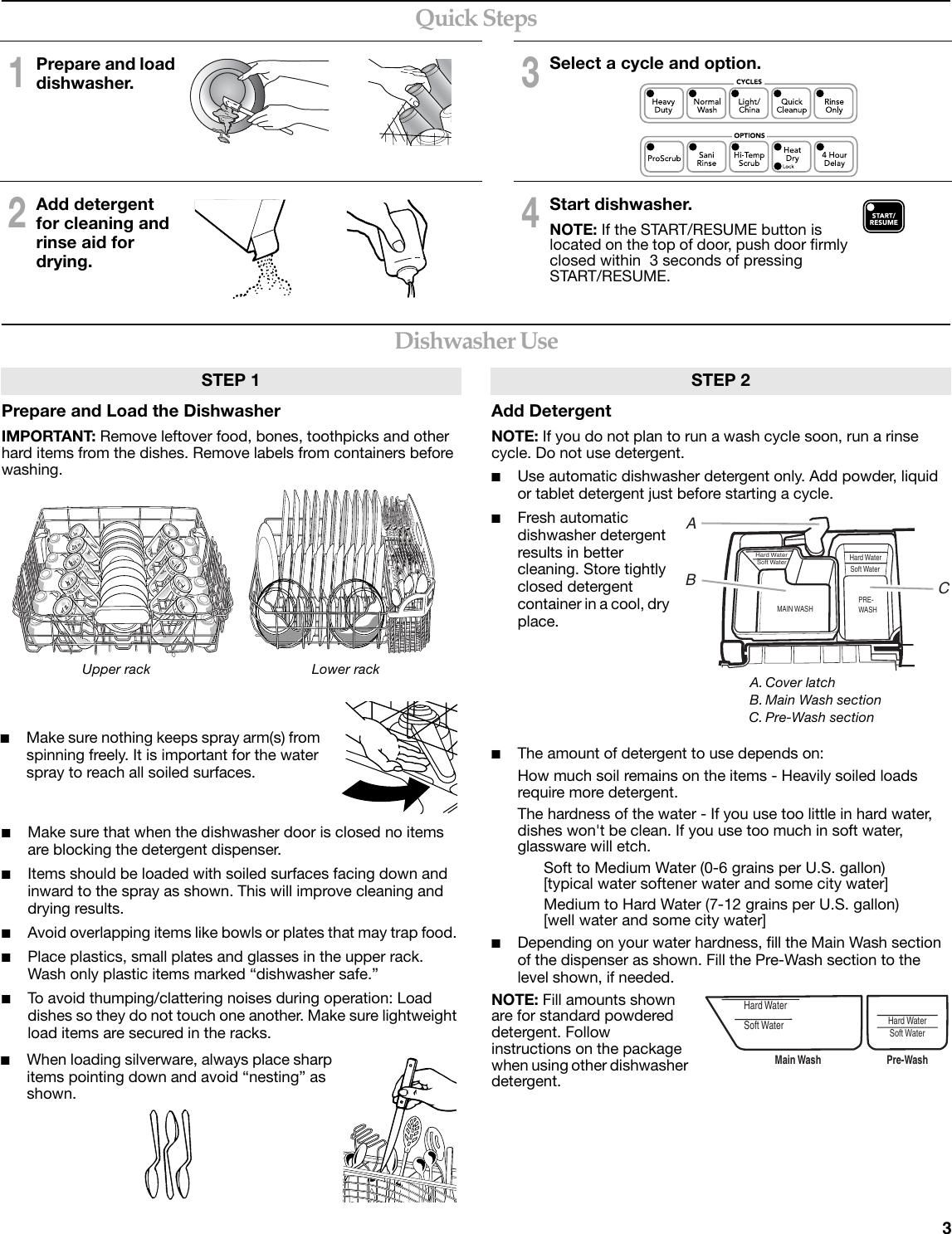 Page 3 of 10 - Kitchenaid Kitchenaid-Kitchenaid-Dishwasher-W10205937A-Users-Manual- KUDS40FV Care, Use & Warranty  Kitchenaid-kitchenaid-dishwasher-w10205937a-users-manual